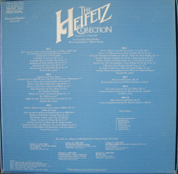 Jascha Heifetz : The Heifetz Collection / Volume 5 / 1946-1949 (4xLP, Mono, RE, Ind + Box, Comp)