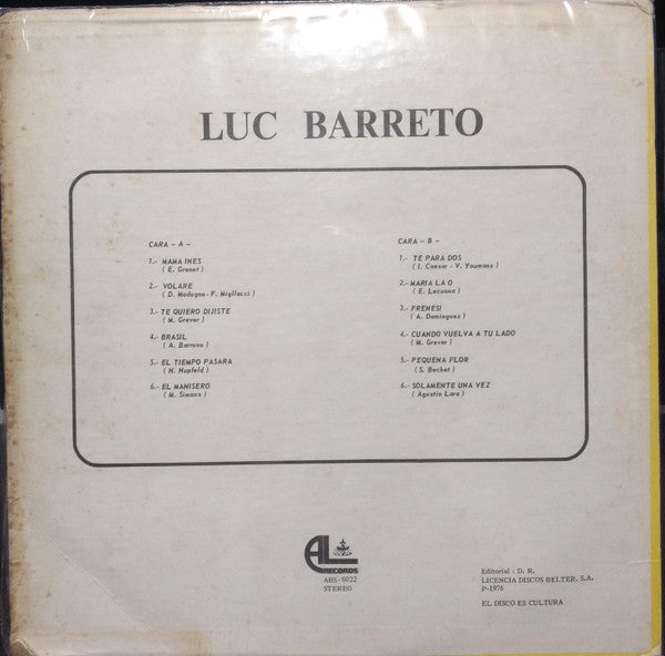 Luc Barreto : Luc Barreto  (LP, Comp)