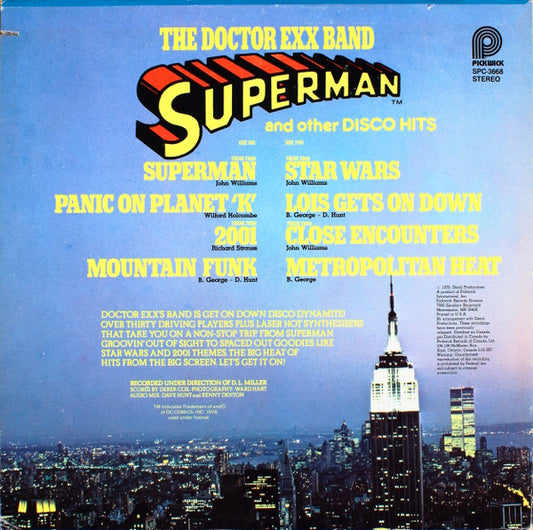 The Doctor Exx Band - Superman And Other Disco Hits vinyl record, LP (Very Good Plus (VG+)) | Lulo Records