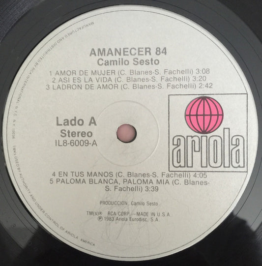 Camilo Sesto : Amanecer/84 (LP, Album)