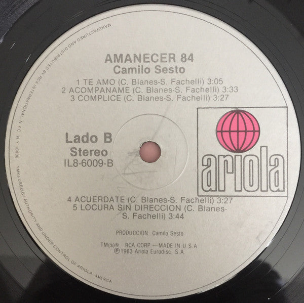 Camilo Sesto : Amanecer/84 (LP, Album)