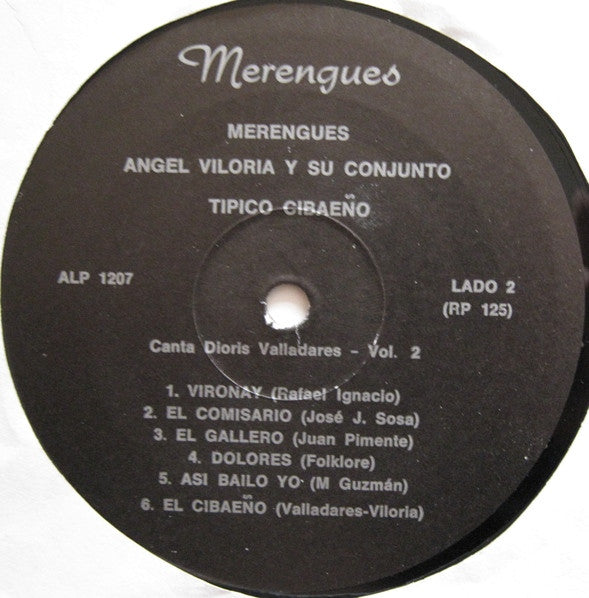 Angel Viloria Y Su Conjunto Típico Cibaeño : Merengues Vol. 2 (LP)