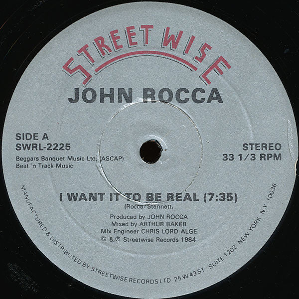 John Rocca : I Want It To Be Real (12", Pic)
