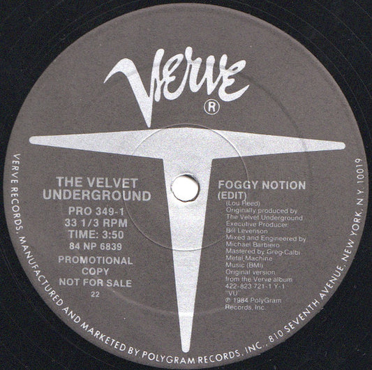 The Velvet Underground - Foggy Notion vinyl record, 12" (Near Mint (NM or M-)) | Lulo Records