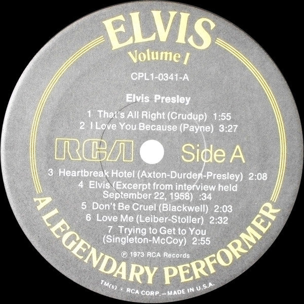 Elvis* : A Legendary Performer - Volume 1 (LP, Comp)