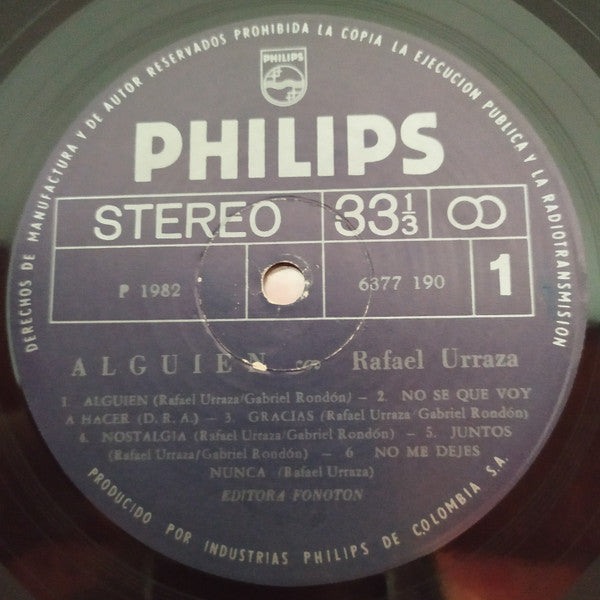 Rafael Urraza : Alguien (LP, Album)