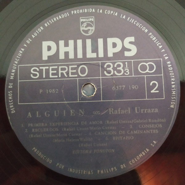 Rafael Urraza : Alguien (LP, Album)