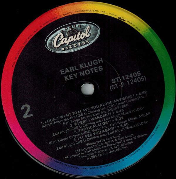 Earl Klugh : Key Notes (LP, Comp, Jac)