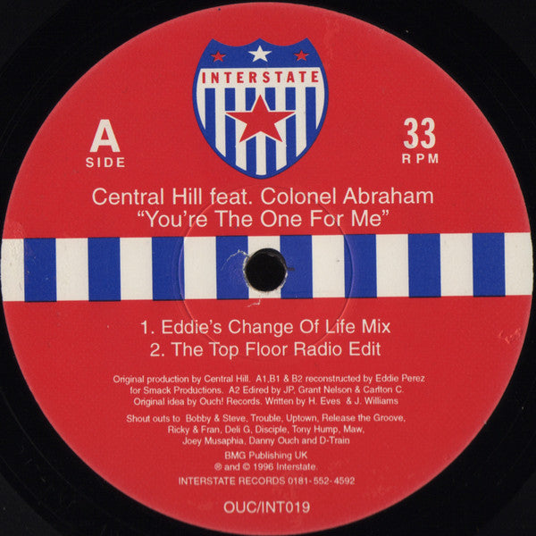 Central Hill Feat. Colonel Abrams : You're The One For Me (12")