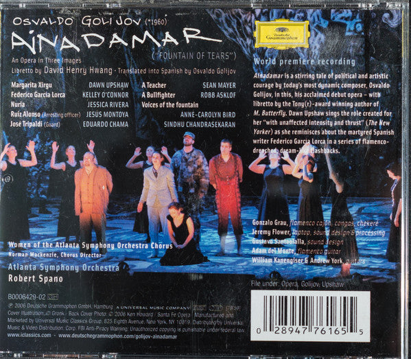 Osvaldo Golijov : Ainadamar (CD, Album)