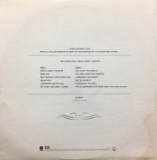 Nat King Cole - Dear Lonely Hearts vinyl record, LP (Mint (M)) | Lulo Records