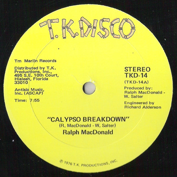 Ralph MacDonald : Calypso Breakdown / Where Is The Love (12")