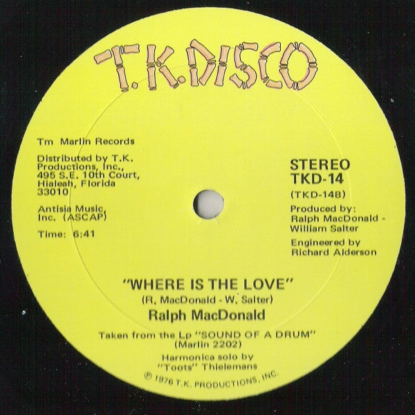 Ralph MacDonald : Calypso Breakdown / Where Is The Love (12")