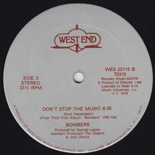 Bombers - (Everybody) Get Dancin' vinyl record, 12" (Very Good Plus (VG+)) | Lulo Records