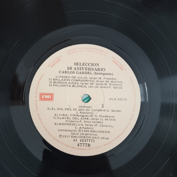 Carlos Gardel : Carlos Gardel Selección 50 aniversario (3xLP, S/Sided, Comp)