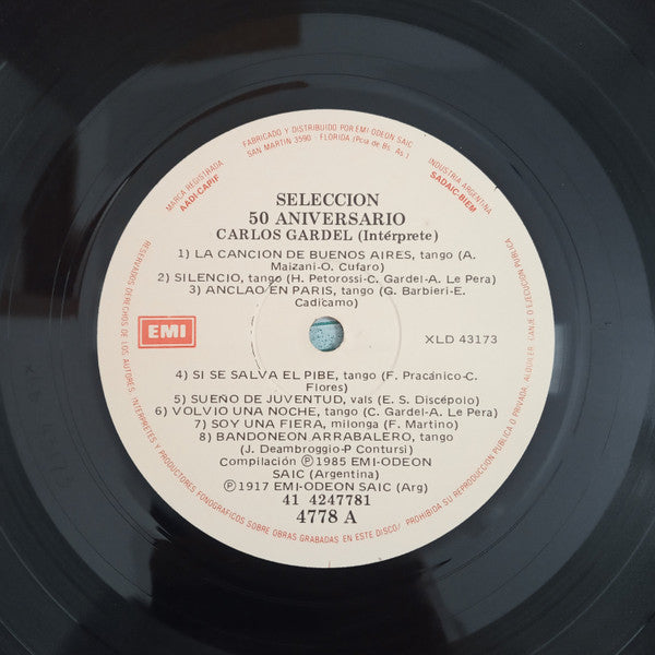 Carlos Gardel : Carlos Gardel Selección 50 aniversario (3xLP, S/Sided, Comp)