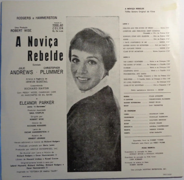 Rodgers And Hammerstein* / Julie Andrews, Christopher Plummer, Irwin Kostal : A Noviça Rebelde (Trilha Sonora Original Do Filme) (LP, Album, RE)
