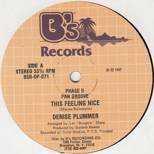 Denyse Plummer, Phase II Pan Groove : This Feeling Nice / Pan Progress (12", Single)