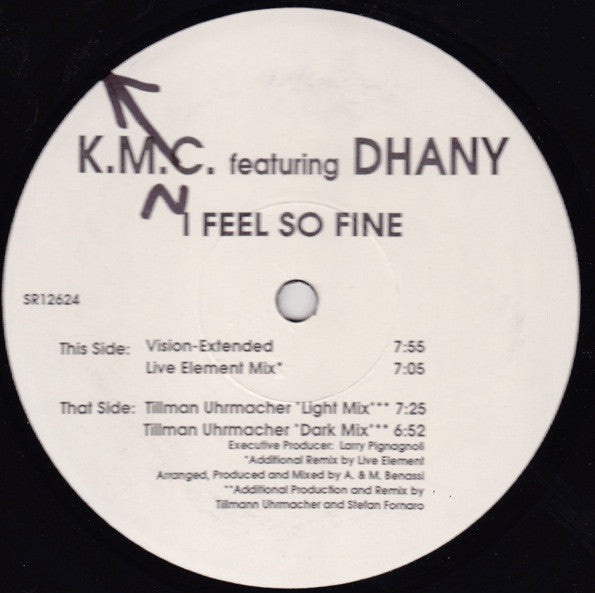 KMC (2) Featuring Dhany : I Feel So Fine (12", TP)