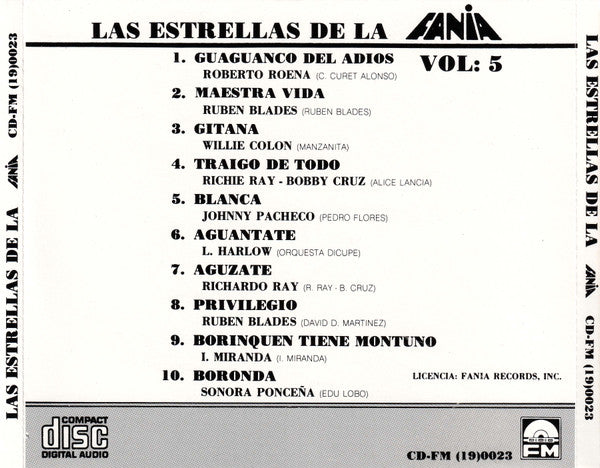 Various : Las Estrellas De La Fania Vol: 5 (CD, Comp)