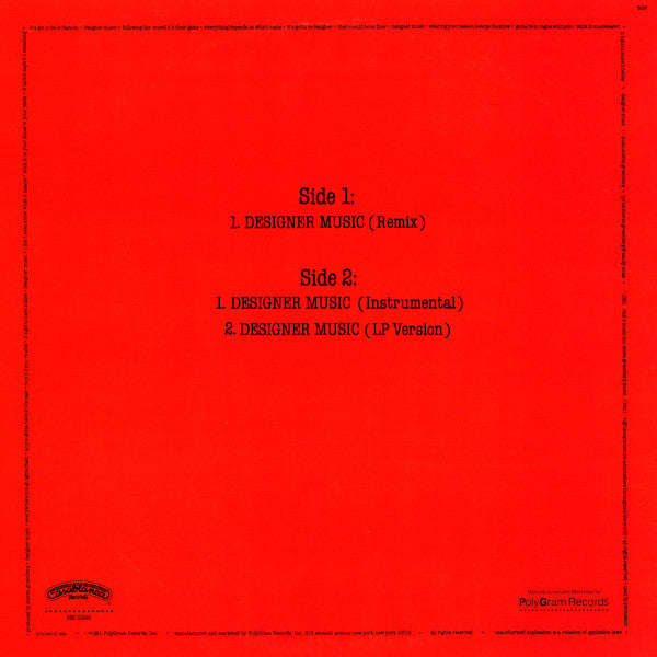 Lipps, Inc. : Designer Music (Exclusive Remix) (12", Ltd, 26 )