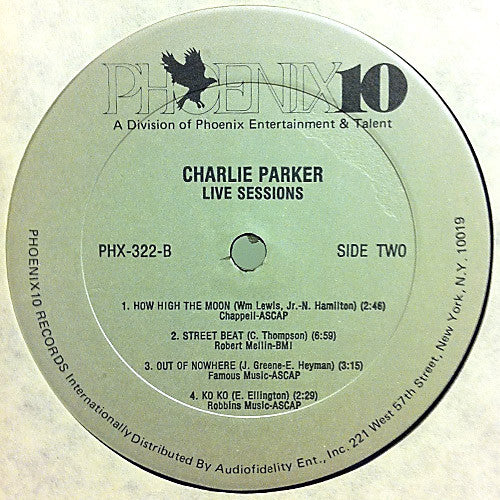 Charlie Parker : Live Sessions (LP, Album)