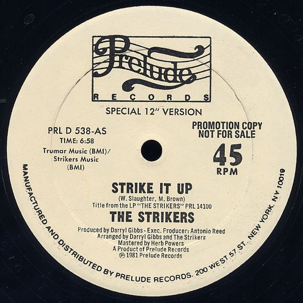 The Strikers : Strike It Up (12", Promo)
