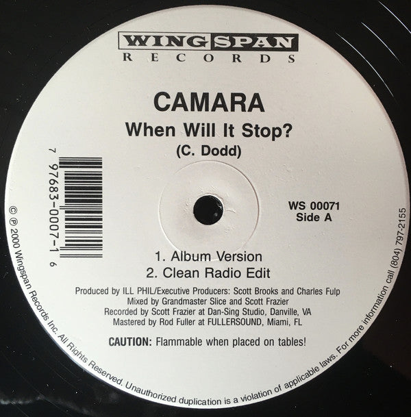 Camara : When Will It Stop? (12")