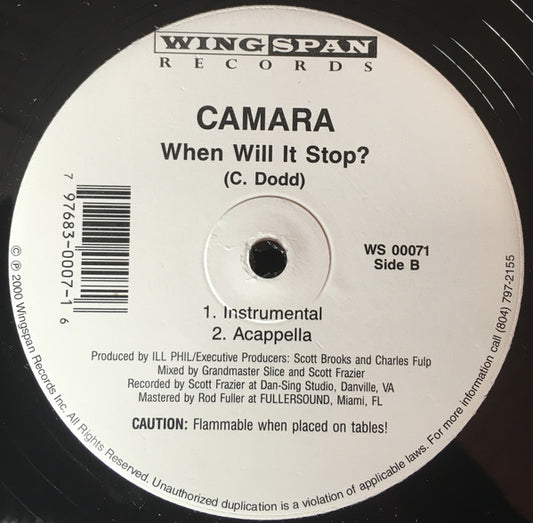 Camara - When Will It Stop? vinyl record, 12" (Mint (M)) | Lulo Records