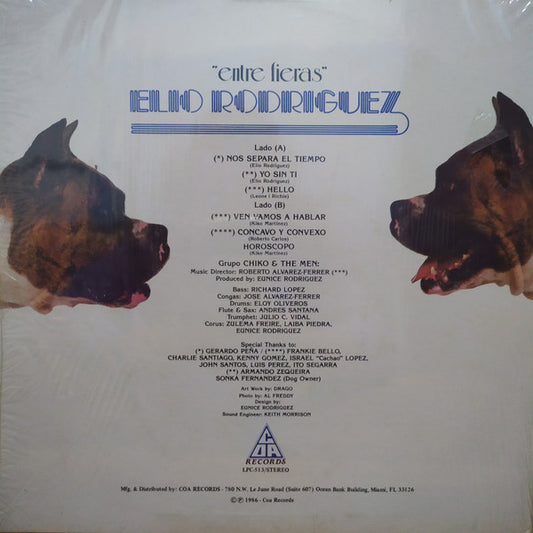 Elio Rodriguez - Entre Fieras vinyl record, LP (Very Good Plus (VG+)) | Lulo Records