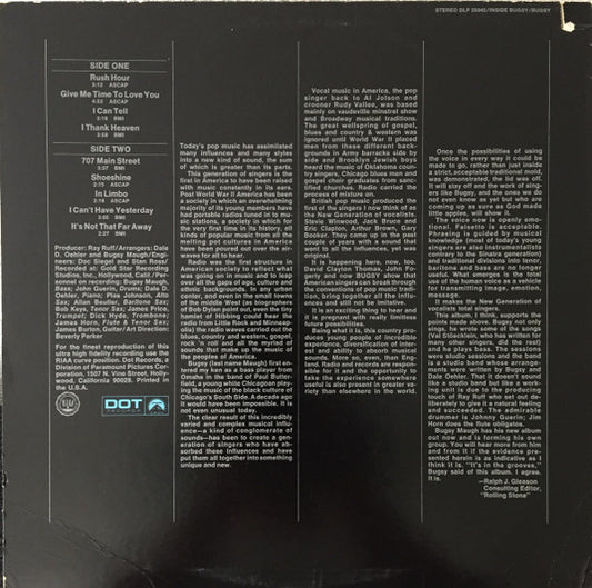 Bugsy* - Inside Bugsy vinyl record, LP (Very Good Plus (VG+)) | Lulo Records