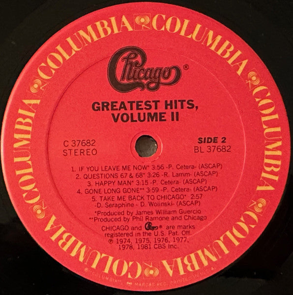Chicago (2) : Greatest Hits, Volume II (LP, Comp, RE)
