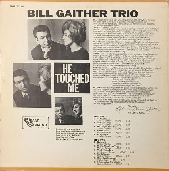The Bill Gaither Trio : He Touched Me (LP, RE)