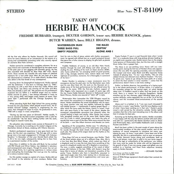 Herbie Hancock : Takin' Off (LP, Album, RE)