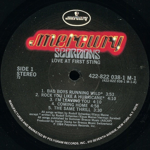 Scorpions : Love At First Sting (LP, Album, 72 )