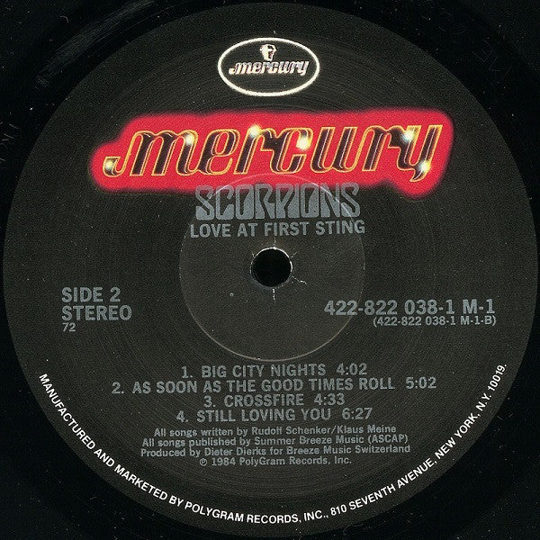 Scorpions : Love At First Sting (LP, Album, 72 )