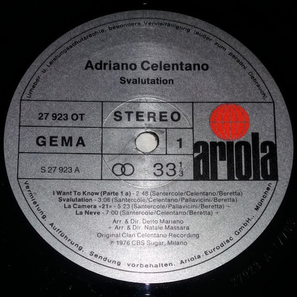 Adriano Celentano : Svalutation (LP, Album)