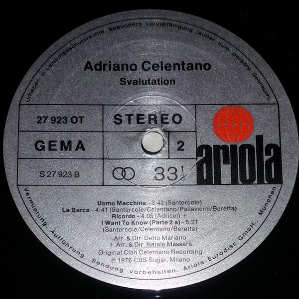 Adriano Celentano : Svalutation (LP, Album)