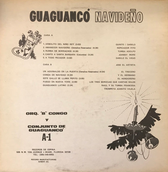 Pedro Espina Y Su Guaguanco : Guaguancó Navideño (LP)