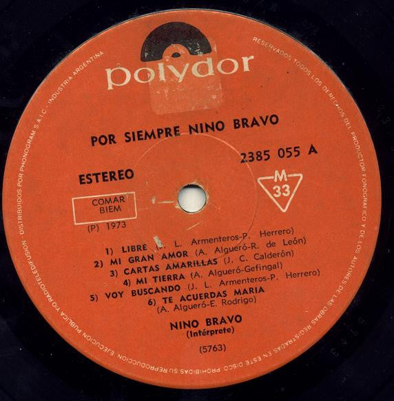 Nino Bravo : Por Siempre Nino Bravo (LP, Comp)
