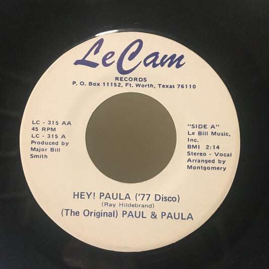 Paul & Paula : Hey! Paula ('77 Disco) / Inst. (7")