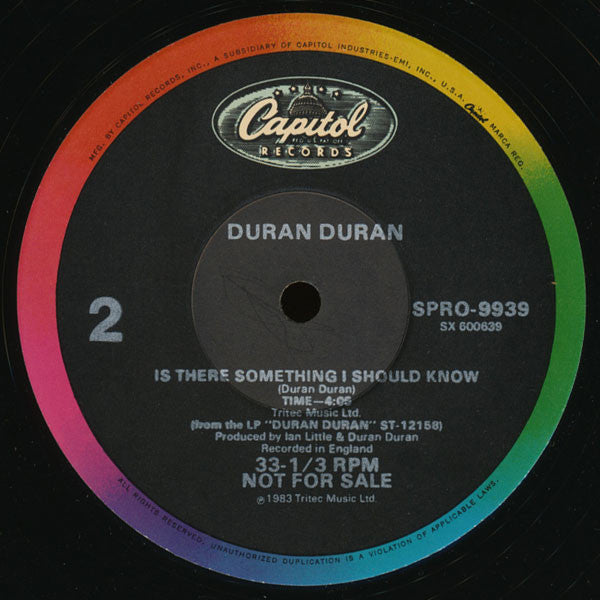 Duran Duran : Is There Something I Should Know? (12", Single, Promo)