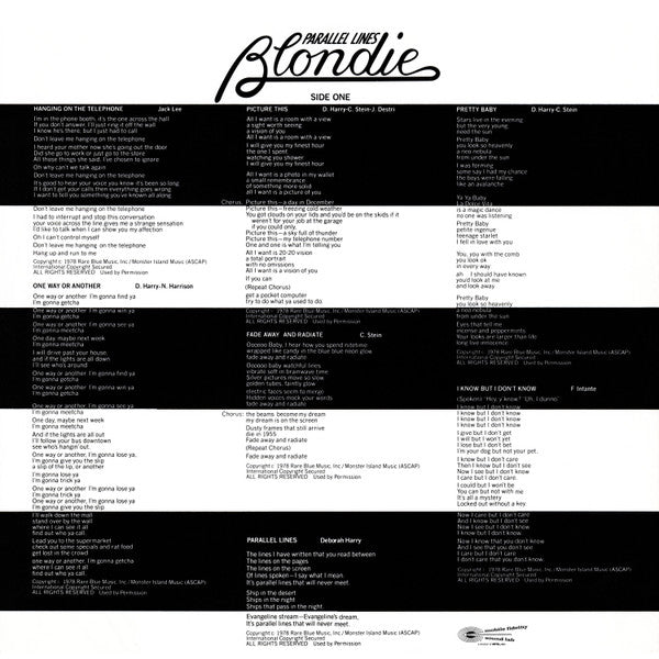 Blondie : Parallel Lines (LP, Album, RE, RM)