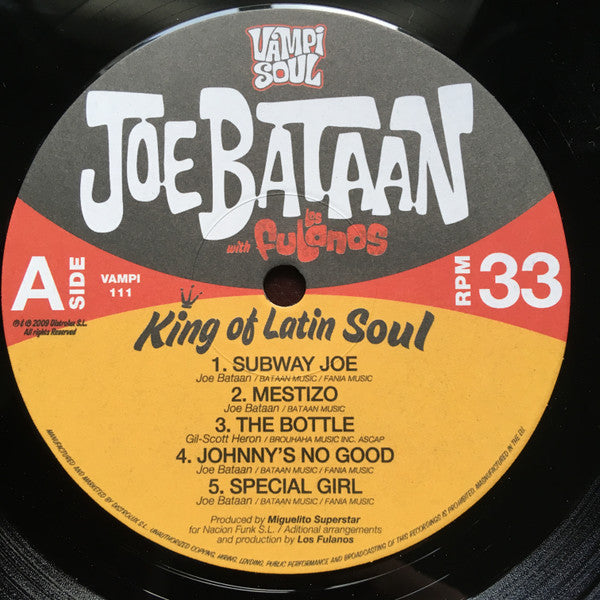 Joe Bataan With Los Fulanos (2) : King Of Latin Soul (LP + 7", Single + Album)