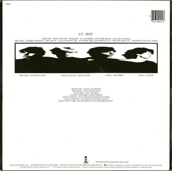 U2 : Boy (LP, Album, Club, RE, CRC)