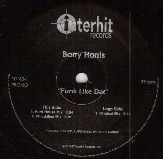 Barry Harris : Funk Like Dat (12", Promo)