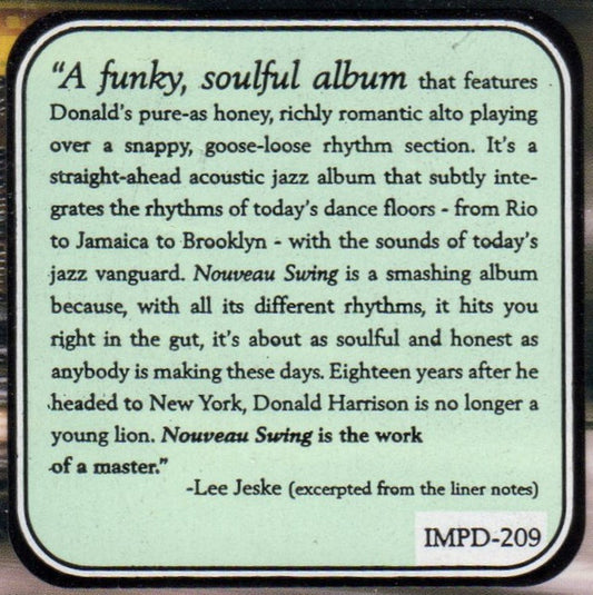 Donald Harrison - Nouveau Swing vinyl record, CD (Mint (M)) | Lulo Records
