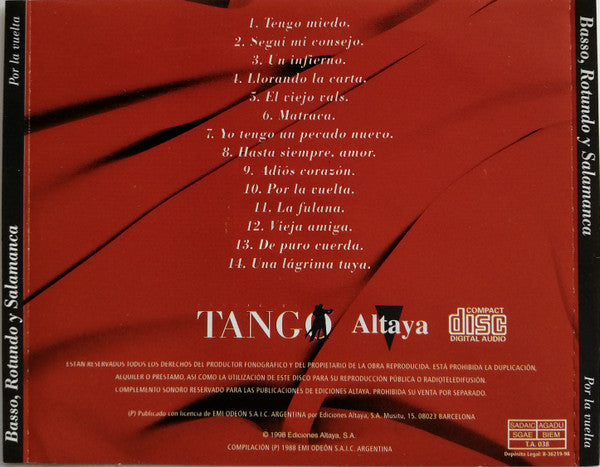José Basso, Francisco Rotundo y Fulvio Salamanca : Por La Vuelta (CD, Album, Comp)