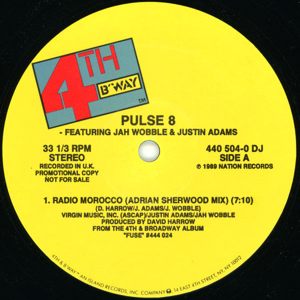 Pulse 8 Featuring Jah Wobble & Justin Adams : Radio Morocco (12", Promo)