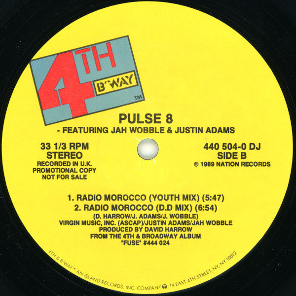 Pulse 8 Featuring Jah Wobble & Justin Adams : Radio Morocco (12", Promo)